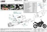 Complete Catalytic Exhaust System With Sound Certification Delta Race Steel Black Carbon - Mivv Compatible With Yamaha Fz-07 (2021-2024)