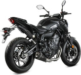 Complete Exhaust System Without Catalytic Converter And Without Sound Certification Delta Race Steel Black Carbon - Mivv Compatible With Yamaha Mt-07 (2021-2024)