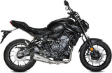 Complete Exhaust System Without Catalytic Converter And Without Sound Certification Delta Race Stainless Steel Carbon - Mivv Compatible With Yamaha Mt-07 (2021-2024)