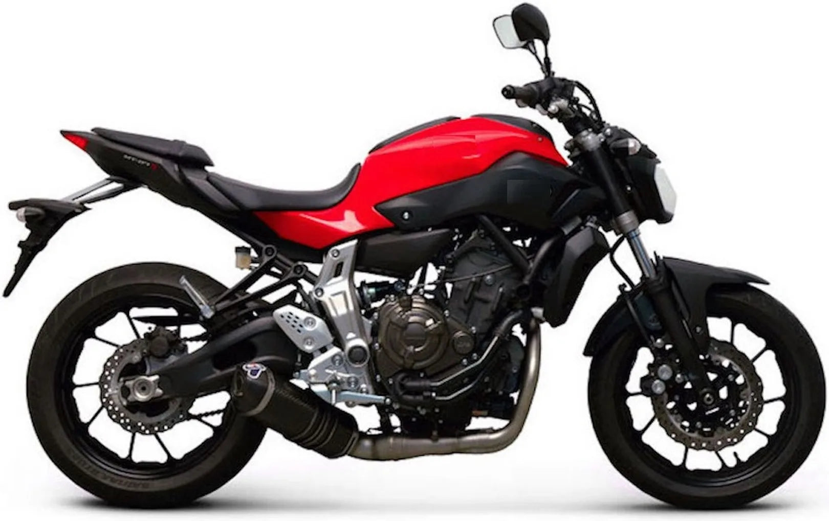Complete Catalytic Exhaust System Without Sound Certification Relevance Carbon Carbon Cap - Termignoni Compatible With Yamaha Mt-07 (2014-2020)