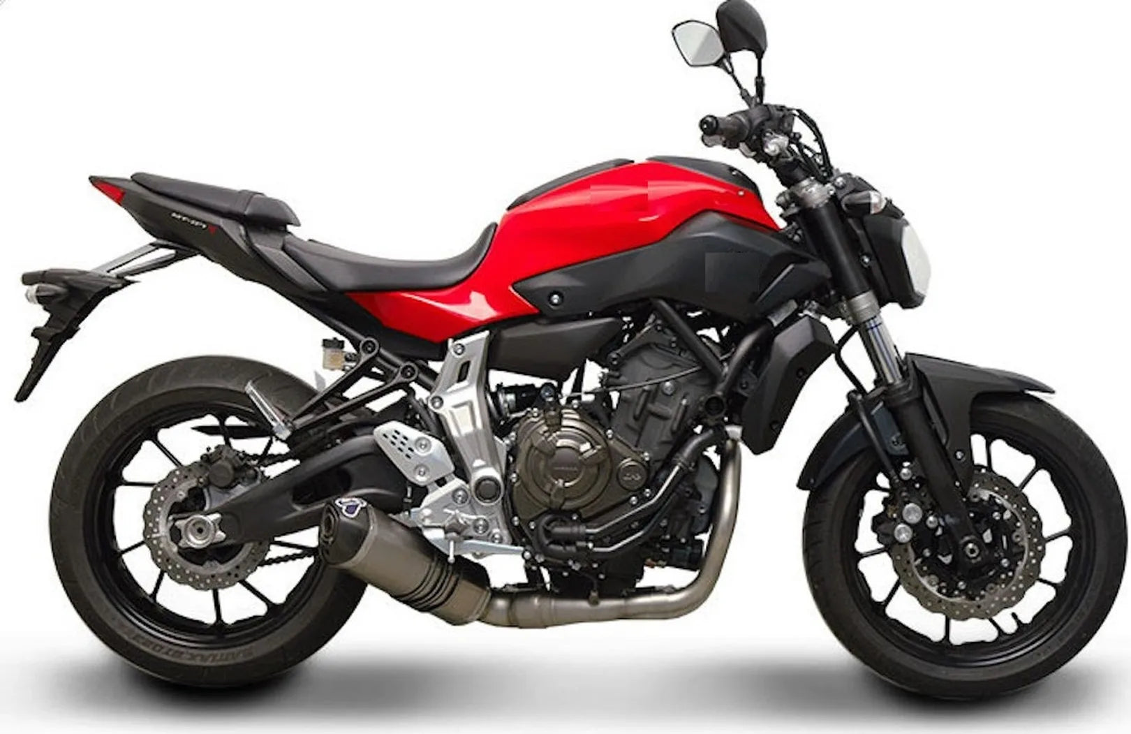 Complete Exhaust System Without Sound Certification Relevance Titanium Carbon Cap - Termignoni Compatible With Yamaha Mt-07 (2014-2020)