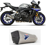 Exhaust Tip Without Sound Certification Relevance Titanium Carbon Cap - Termignoni Compatible With Yamaha R1 - M (2015-2020)