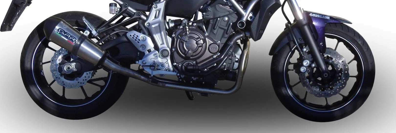 Complete Non-Catalytic Exhaust System With Sound Certification Gpe Anniversary Titanium - Gpr Compatible With Yamaha Mt-07 (2014-2016)