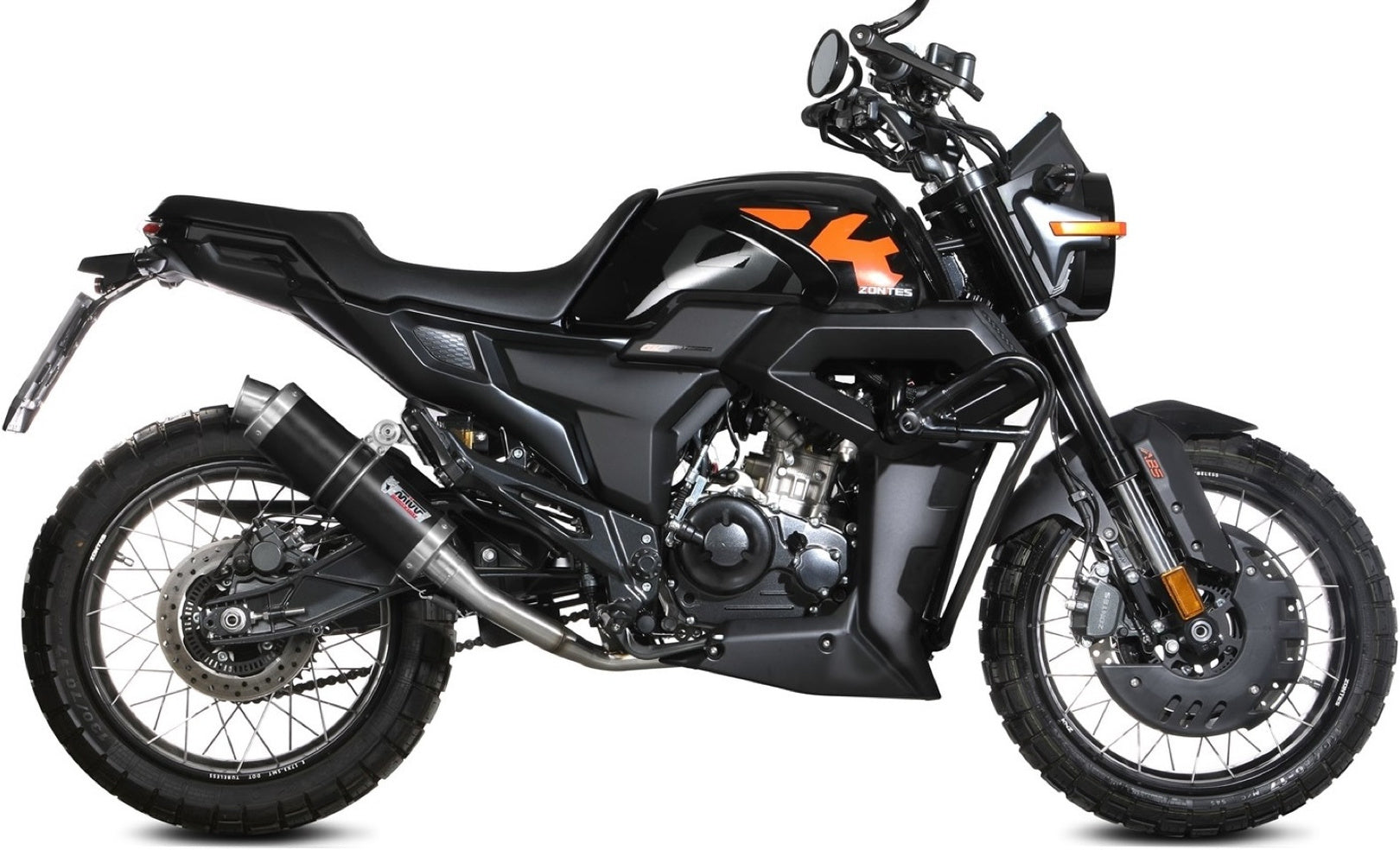 Complete Catalytic Exhaust System With Sound Certification Gp Steel Black - Mivv Compatible With Zontes Zt 125 Gk (2021-2024)