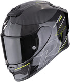 Full-Face Motorcycle Helmet Scorpion Exo Exo-R1 Evo Carbon Air Carbon Fiber Black Neon Yellow Cynergy Size M