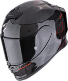 Full-Face Motorcycle Helmet Scorpion Exo Exo-R1 Evo Carbon Air Carbon Fiber Black Red Cynergy Size S