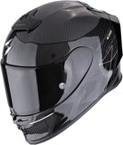 Full-Face Motorcycle Helmet Scorpion Exo Exo-R1 Evo Carbon Air Carbon Fiber Black White Cynergy Size S