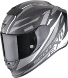 Full-Face Motorcycle Helmet Scorpion Exo Exo-R1 Evo Carbon Air Carbon Fiber Matt Black White Runner Size Xl