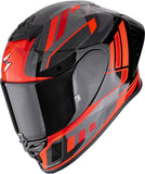Full-Face Motorcycle Helmet Scorpion Exo Exo-R1 Evo Ii Air Ultra Tct Black Silver Red Vital Size L