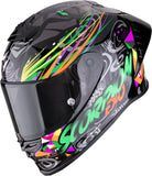 Full-Face Motorcycle Helmet Scorpion Exo Exo-R1 Evo Ii Air Ultra Tct Black Green Orange Savage Size Xl