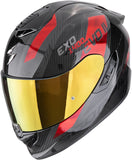 Full-Face Motorcycle Helmet Scorpion Exo Exo-1500 Carbon Air Carbon Fiber Black Red Platted Size L