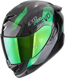 Full-Face Motorcycle Helmet Scorpion Exo Exo-1500 Carbon Air Carbon Fiber Black Green Platted Size Xl