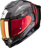 Full-Face Motorcycle Helmet Scorpion Exo Exo-1500 Carbon Air Carbon Fiber Black Red Zity Size Xxl