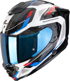 Full-Face Motorcycle Helmet Scorpion Exo Exo-1500 Air Ultra Tct White Red Blue Sleek Size Xs