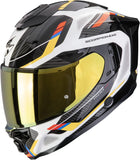 Full-Face Motorcycle Helmet Scorpion Exo Exo-1500 Air Ultra Tct White Blue Yellow Sleek Size L
