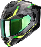 Full-Face Motorcycle Helmet Scorpion Exo Exo-1500 Air Ultra Tct Black Green Sleek Size Xl