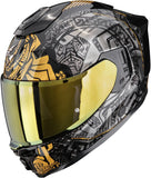 Full-Face Motorcycle Helmet Scorpion Exo Exo-1500 Air Ultra Tct Black Grey Gold Apus Size L