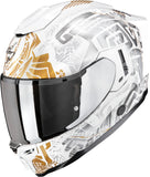 Full-Face Motorcycle Helmet Scorpion Exo Exo-1500 Air Ultra Tct Pearl White Grey Gold Apus Size L