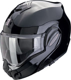 Flip-Up Motorcycle Helmet Scorpion Exo Exo-Tech Evo Polycarbonate Black Solid Size M