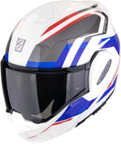 Flip-Up Motorcycle Helmet Scorpion Exo Exo-Tech Evo Polycarbonate White Red Blue Furio Size M