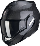 Flip-Up Motorcycle Helmet Scorpion Exo Exo-Tech Evo Carbon Carbon Fiber Black Solid Size L