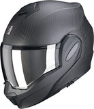 Flip-Up Motorcycle Helmet Scorpion Exo Exo-Tech Evo Carbon Carbon Fiber Matt Black Solid Size Xs