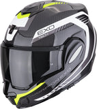 Flip-Up Motorcycle Helmet Scorpion Exo Exo-Tech Evo Carbon Carbon Fiber Black Neon Yellow Cosy Size S