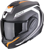 Flip-Up Motorcycle Helmet Scorpion Exo Exo-Tech Evo Carbon Carbon Fiber Matt Black Orange Cosy Size Xxl