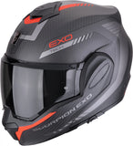 Flip-Up Motorcycle Helmet Scorpion Exo Exo-Tech Evo Carbon Carbon Fiber Matt Black Red Cosy Size Xs