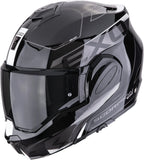 Flip-Up Motorcycle Helmet Scorpion Exo Exo-Tech Evo Polycarbonate Black White Traveller Size L