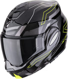 Flip-Up Motorcycle Helmet Scorpion Exo Exo-Tech Evo Polycarbonate Black Neon Yellow Conquer Size Xxl