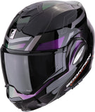 Flip-Up Motorcycle Helmet Scorpion Exo Exo-Tech Evo Polycarbonate Chameleon Black Conquer Size Xs