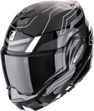 Flip-Up Motorcycle Helmet Scorpion Exo Exo-Tech Evo Polycarbonate Black White Conquer Size Xxl