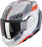 Flip-Up Motorcycle Helmet Scorpion Exo Exo-Tech Evo Polycarbonate Grey Red Socius Size M