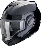 Flip-Up Motorcycle Helmet Scorpion Exo Exo-Tech Evo Pro Ultra Tct Metallic Black Solid Size S