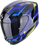 Full-Face Motorcycle Helmet Scorpion Exo Exo-391 Polycarbonate Black Blue Aaxo Size L