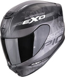 Full-Face Motorcycle Helmet Scorpion Exo Exo-391 Polycarbonate Matt Black Silver Ava Size M
