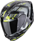 Full-Face Motorcycle Helmet Scorpion Exo Exo-391 Polycarbonate Black Neon Yellow Clutter Size M