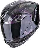 Full-Face Motorcycle Helmet Scorpion Exo Exo-391 Polycarbonate Chameleon Black Clutter Size S
