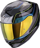Full-Face Motorcycle Helmet Scorpion Exo Exo-391 Polycarbonate Black Blue Leo Size M