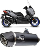 Complete Exhaust System Without Catalytic Converter And Without Sound Certification Nero Stainless Steel Carbon Fiber End Cap - Leovince Compatible With Yamaha X-Max 125 (2021-2024)