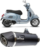 Exhaust Tip Without Sound Certification Nero Stainless Steel Carbon Fiber End Cap - Leovince Compatible With Piaggio Vespa Gts 125 Ie - Super (2021-2024)