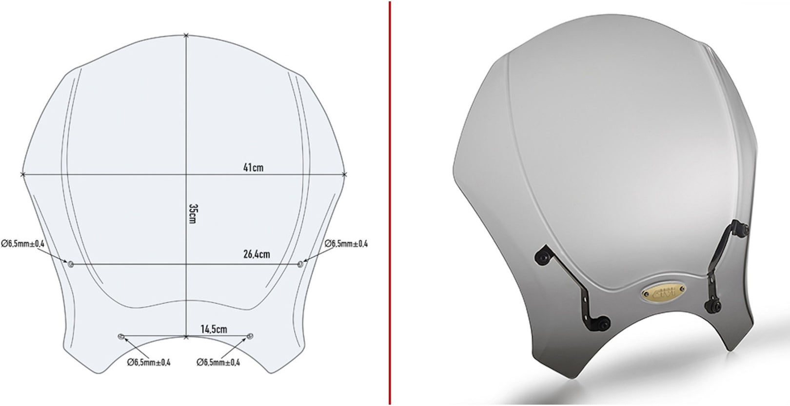 Universal Smoked Wind-Screen - Givi Compatible With Triumph Trident 660 (2021-2024)