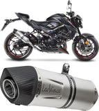 Exhaust Tip Without Sound Certification Lv One Evo Stainless Steel Carbon Fiber End Cap - Leovince Compatible With Suzuki Gsx-S 750 - Z Abs (2017-2020)