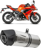 Complete Exhaust System Without Catalytic Converter And Without Sound Certification Lv One Evo Stainless Steel Carbon Fiber End Cap - Leovince Compatible With Kawasaki Ninja 650 (2020)