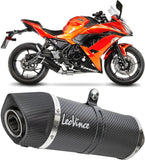 Complete Exhaust System Without Catalytic Converter And Without Sound Certification Lv One Evo Carbon Fiber Carbon Fiber End Cap - Leovince Compatible With Kawasaki Ninja 650 (2017-2019)