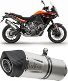 Exhaust Tip Without Sound Certification Lv One Evo Stainless Steel Carbon Fiber End Cap - Leovince Compatible With Husqvarna 701 Enduro (2015-2016)