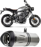 Complete Exhaust System Without Catalytic Converter And Without Sound Certification Nero Stainless Steel Carbon Fiber End Cap - Leovince Compatible With Yamaha Xp 530 T-Max (2012-2016)