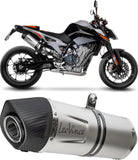 Exhaust Tip Without Sound Certification Lv One Evo Stainless Steel Carbon Fiber End Cap - Leovince Compatible With Ktm 790 Duke - L A2 (2025-2026)