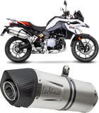Exhaust Tip Without Sound Certification Lv One Evo Stainless Steel Carbon Fiber End Cap - Leovince Compatible With Bmw F 750 Gs (2018-2024)